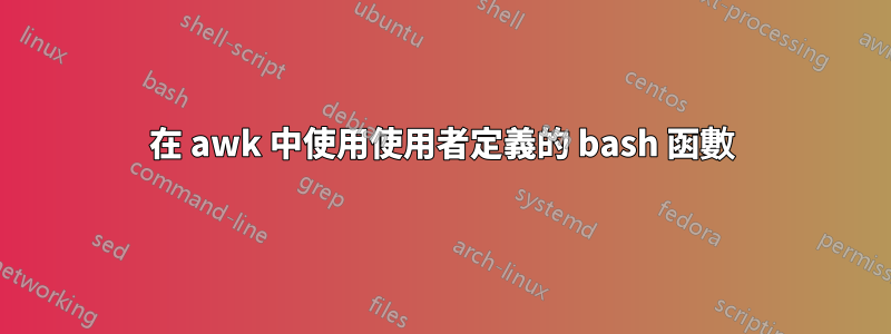 在 awk 中使用使用者定義的 bash 函數