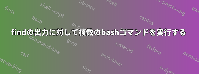 findの出力に対して複数のbashコマンドを実行する