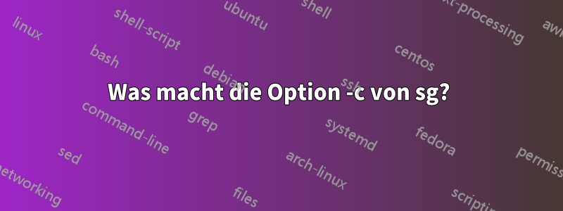 Was macht die Option -c von sg?