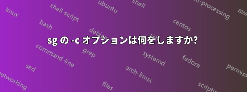 sg の -c オプションは何をしますか?