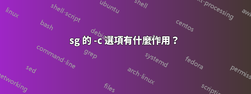 sg 的 -c 選項有什麼作用？
