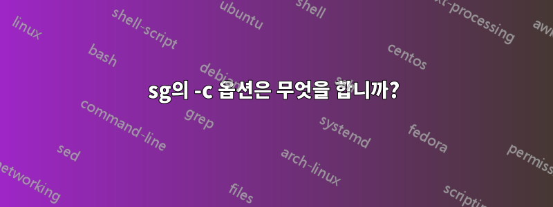 sg의 -c 옵션은 무엇을 합니까?