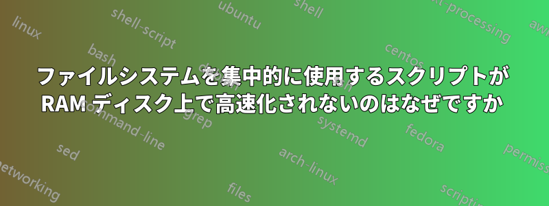 ファイルシステムを集中的に使用するスクリプトが RAM ディスク上で高速化されないのはなぜですか
