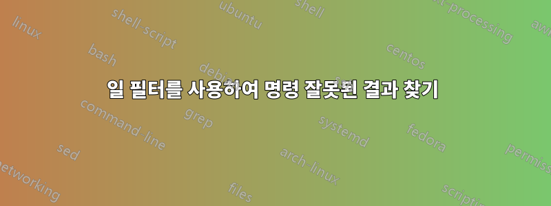 일 필터를 사용하여 명령 잘못된 결과 찾기