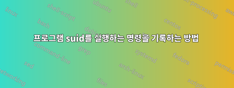 프로그램 suid를 실행하는 명령을 기록하는 방법
