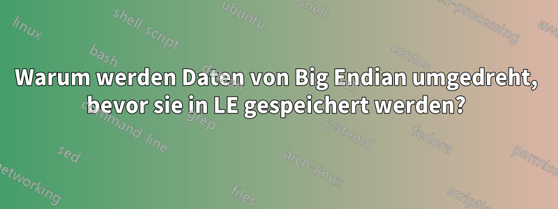 Warum werden Daten von Big Endian umgedreht, bevor sie in LE gespeichert werden?