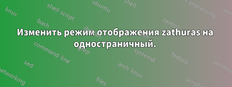 Изменить режим отображения zathuras на одностраничный.