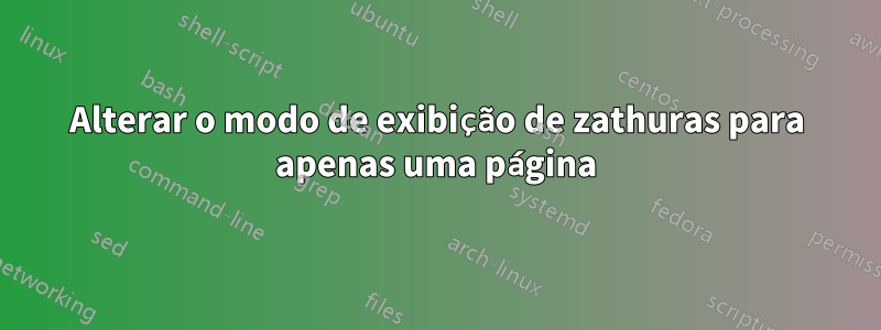 Alterar o modo de exibição de zathuras para apenas uma página