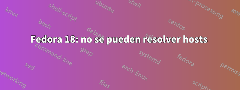 Fedora 18: no se pueden resolver hosts
