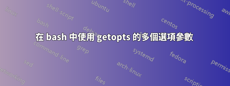 在 bash 中使用 getopts 的多個選項參數