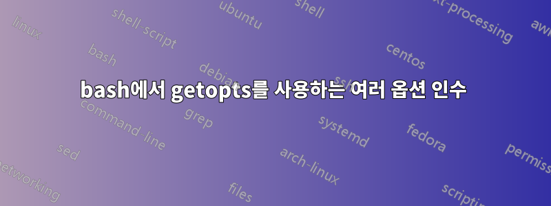 bash에서 getopts를 사용하는 여러 옵션 인수