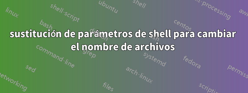 sustitución de parámetros de shell para cambiar el nombre de archivos