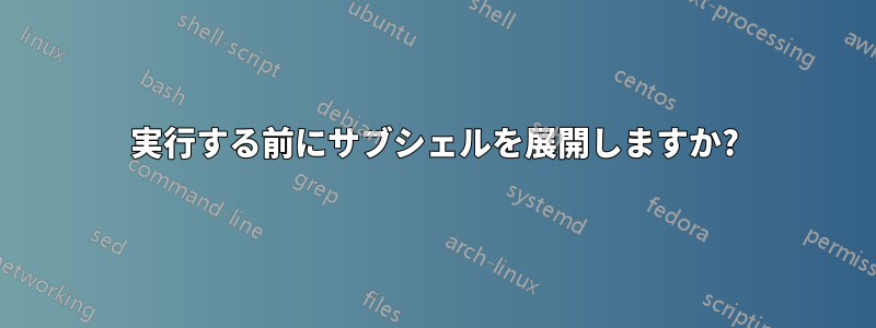 実行する前にサブシェルを展開しますか?