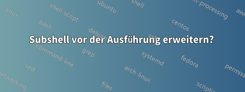 Subshell vor der Ausführung erweitern?