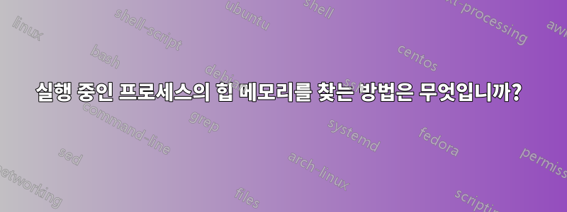 실행 중인 프로세스의 힙 메모리를 찾는 방법은 무엇입니까? 