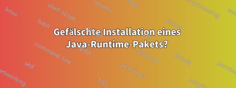 Gefälschte Installation eines Java-Runtime-Pakets?