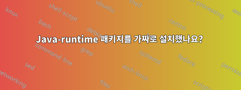 Java-runtime 패키지를 가짜로 설치했나요?