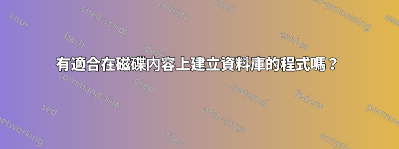 有適合在磁碟內容上建立資料庫的程式嗎？