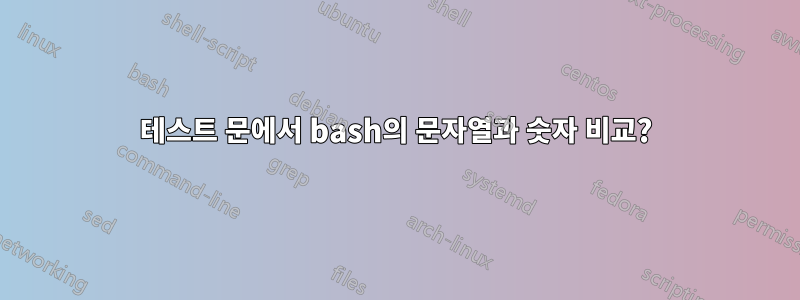 테스트 문에서 bash의 문자열과 숫자 비교?