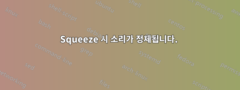 Squeeze 시 소리가 정체됩니다.