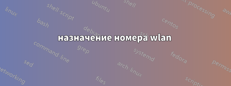 назначение номера wlan