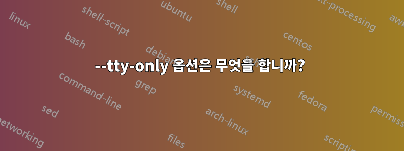 --tty-only 옵션은 무엇을 합니까?