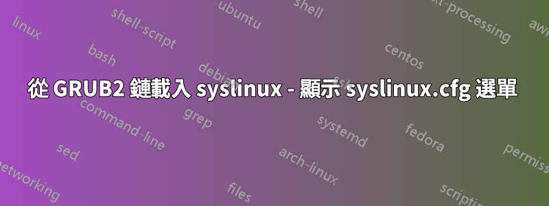 從 GRUB2 鏈載入 syslinux - 顯示 syslinux.cfg 選單