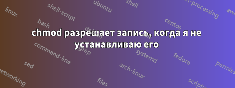 chmod разрешает запись, когда я не устанавливаю его