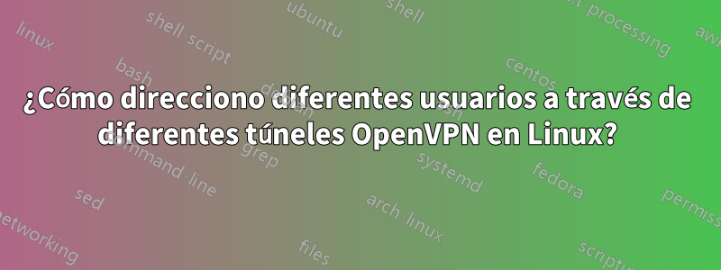 ¿Cómo direcciono diferentes usuarios a través de diferentes túneles OpenVPN en Linux?