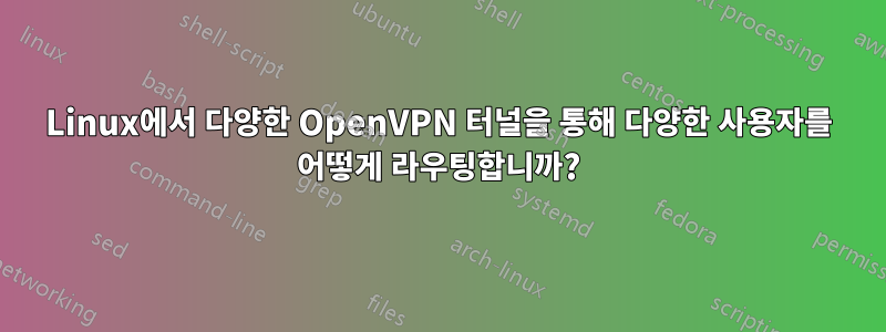 Linux에서 다양한 OpenVPN 터널을 통해 다양한 사용자를 어떻게 라우팅합니까?