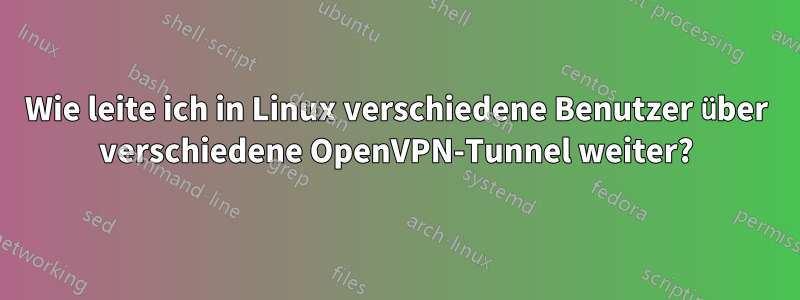 Wie leite ich in Linux verschiedene Benutzer über verschiedene OpenVPN-Tunnel weiter?