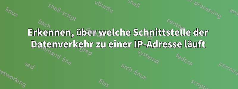 Erkennen, über welche Schnittstelle der Datenverkehr zu einer IP-Adresse läuft