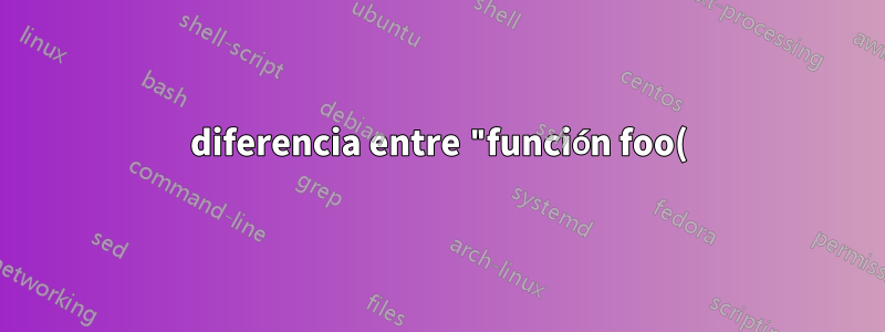 diferencia entre "función foo() {}" y "foo() {}"