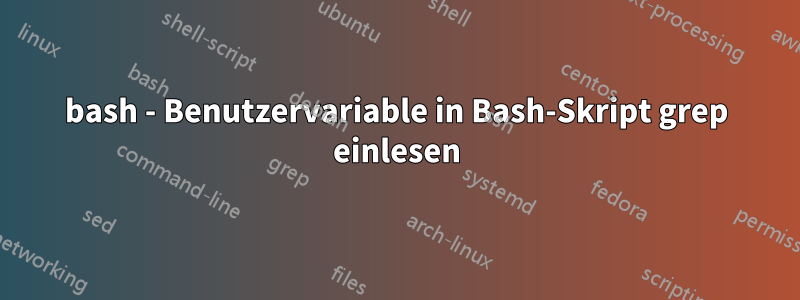 bash - Benutzervariable in Bash-Skript grep einlesen