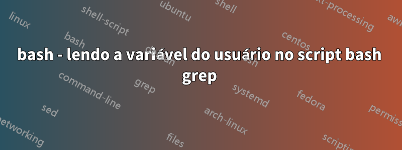 bash - lendo a variável do usuário no script bash grep