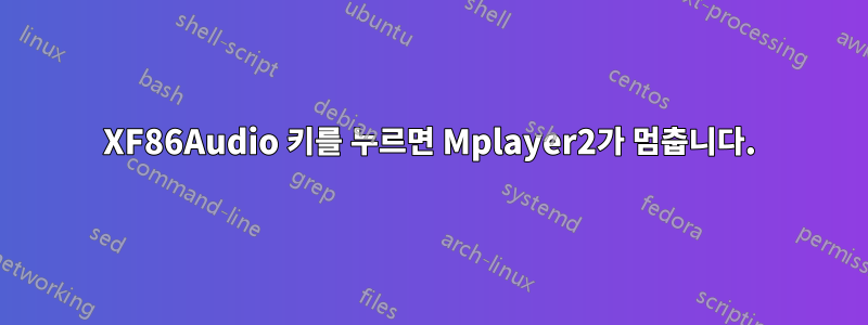 XF86Audio 키를 누르면 Mplayer2가 멈춥니다.