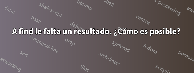 A find le falta un resultado. ¿Cómo es posible?