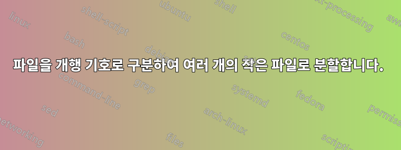 파일을 개행 기호로 구분하여 여러 개의 작은 파일로 분할합니다.