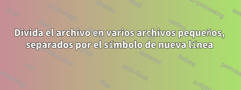 Divida el archivo en varios archivos pequeños, separados por el símbolo de nueva línea