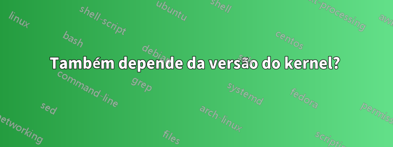 Também depende da versão do kernel?