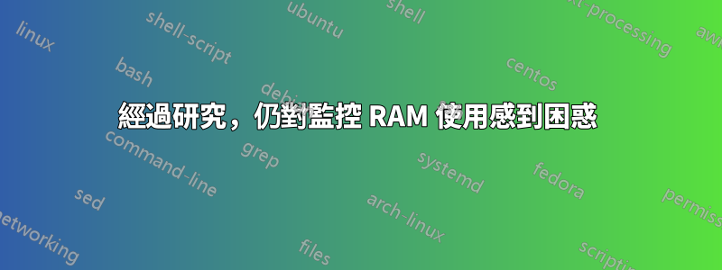 經過研究，仍對監控 RAM 使用感到困惑