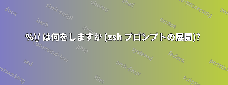 %\/ は何をしますか (zsh プロンプトの展開)?