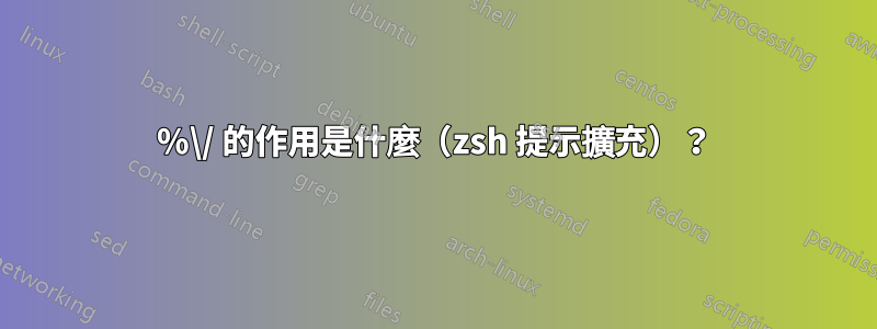 %\/ 的作用是什麼（zsh 提示擴充）？