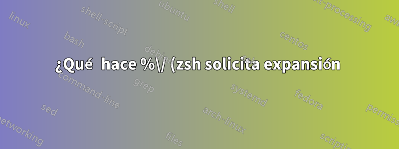 ¿Qué hace %\/ (zsh solicita expansión)?