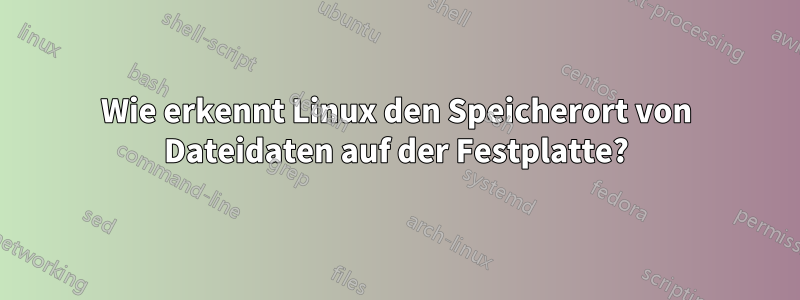 Wie erkennt Linux den Speicherort von Dateidaten auf der Festplatte?