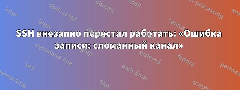 SSH внезапно перестал работать: «Ошибка записи: сломанный канал»