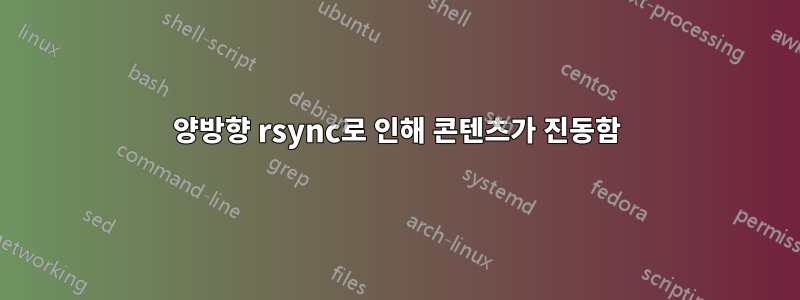 양방향 rsync로 인해 콘텐츠가 진동함