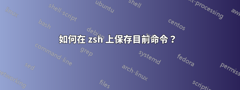 如何在 zsh 上保存目前命令？ 