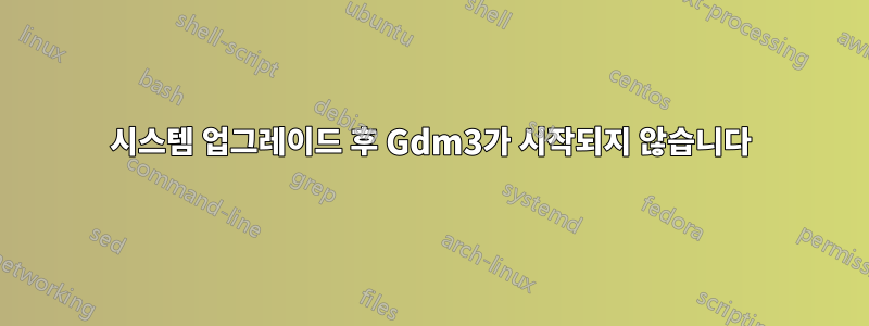 시스템 업그레이드 후 Gdm3가 시작되지 않습니다