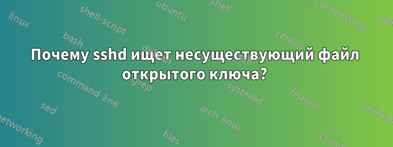 Почему sshd ищет несуществующий файл открытого ключа?